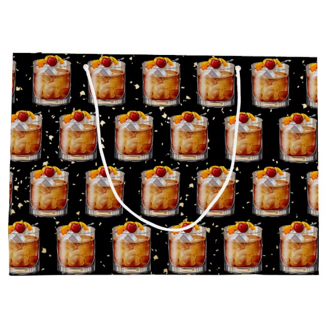 Old Fashioned Cocktail Large Gift Bag (Back)