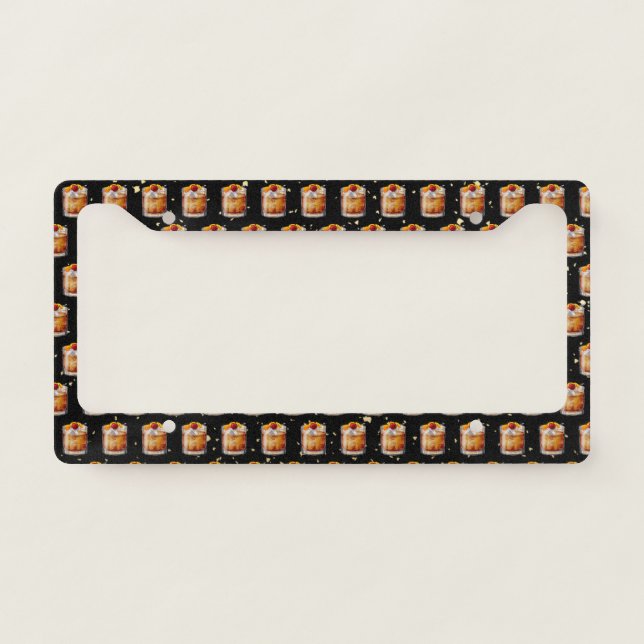 Old Fashioned Cocktail License Plate Frame (Front)