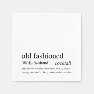 Old Fashioned Cocktail Modern Black Typography Napkins