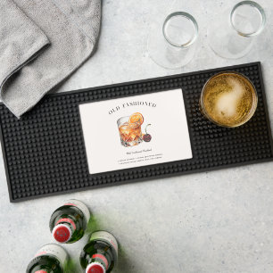 Old Fashioned Cocktail Recipe Bar Mat