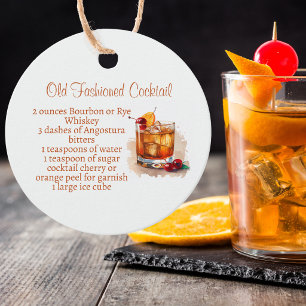Old Fashioned Cocktail Recipe Party Favor Tags