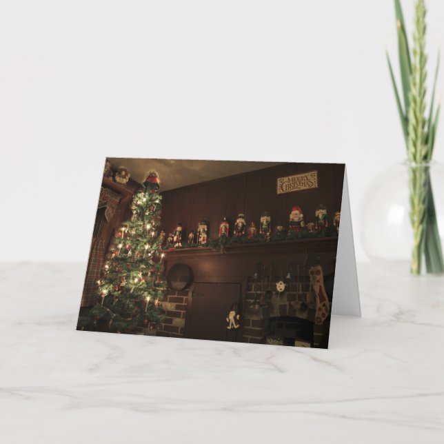 Old-Fashioned Colonial Christmas Holiday Greeting Card (Front)