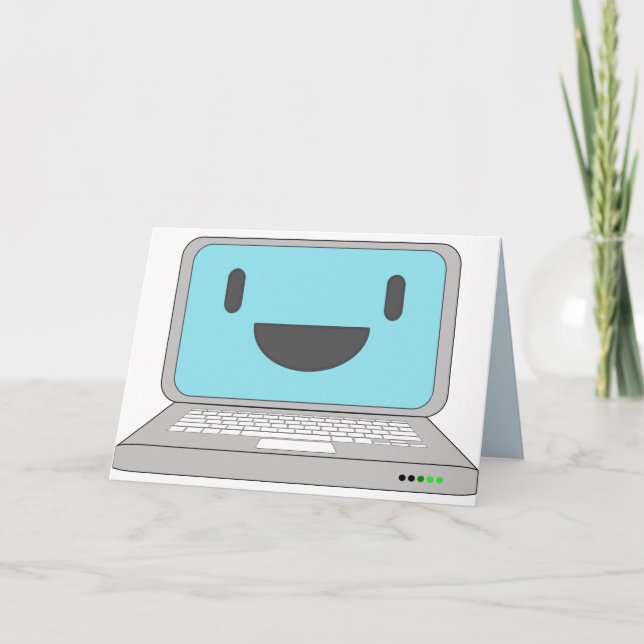 Old fashioned computer birthday card (Front)