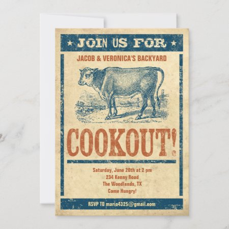 Old Fashioned Cookout Invitations