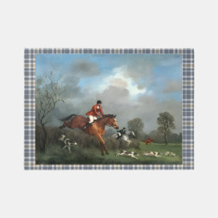 Old fashioned country foxhunt horse and hounds outdoor rug
