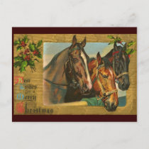 Old fashioned country Merry Christmas Holiday Postcard