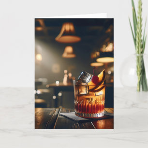 Old Fashioned Drink Birthday Wish Card