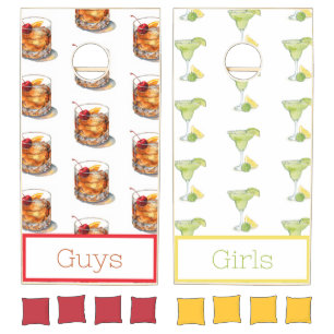 Old Fashioned Drink Margarita Cocktail Monogram Cornhole Set