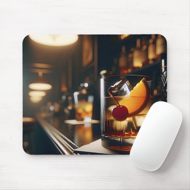 Old Fashioned Drink On A Bar Mouse Pad (With Mouse)