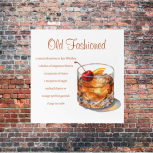 Old Fashioned Drink Recipe Acrylic Print