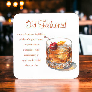 Old Fashioned Drink Recipe Beverage Coaster