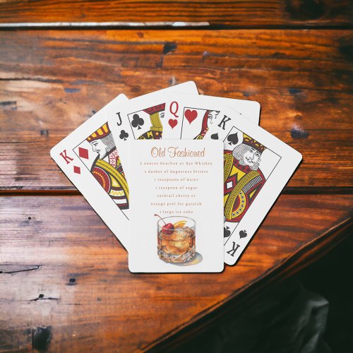 Old Fashioned Drink Recipe Playing Cards