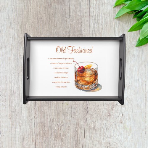 Old Fashioned Drink Recipe Serving Tray