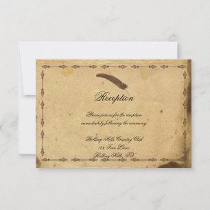 Old Fashioned Elegance Parchment Wedding Reception Invitation