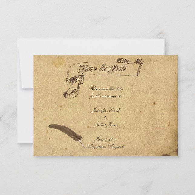 Old Fashioned Elegance Save the Date (Front)