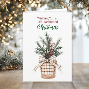 Old-Fashioned Farmhouse Christmas Coloring Page Card