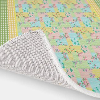 Old Fashioned Faux Quilt Baby Blanket Rug