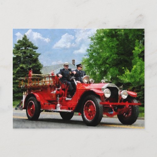Old Fashioned Fire Truck Postcard