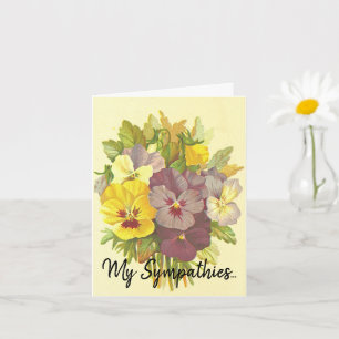 Old Fashioned, Floral, Funeral Condolences Card