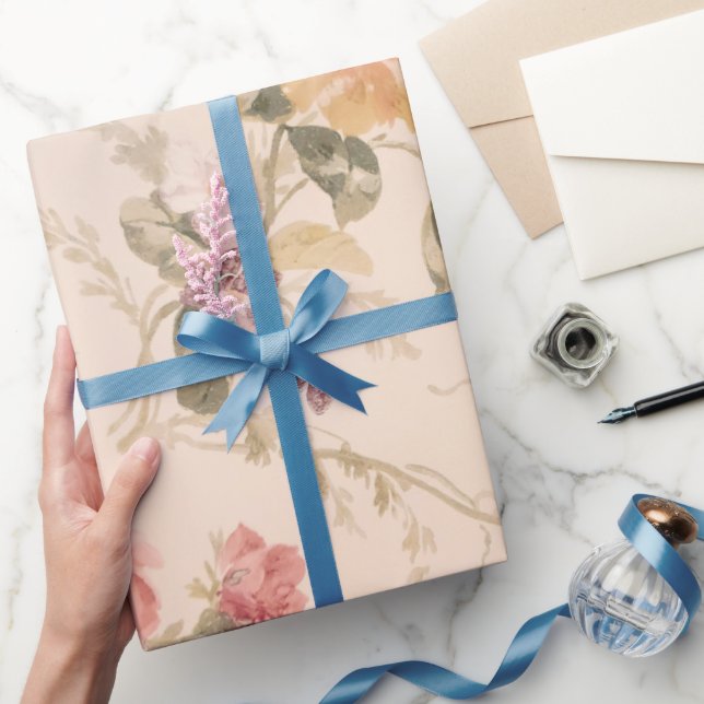 Old-fashioned Floral Wallpaper  Wrapping Paper (Gifting)