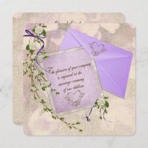 Old-Fashioned floral Wedding invitation