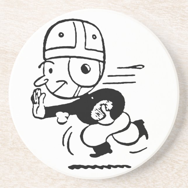 Old Fashioned Football Sandstone Coaster (Front)