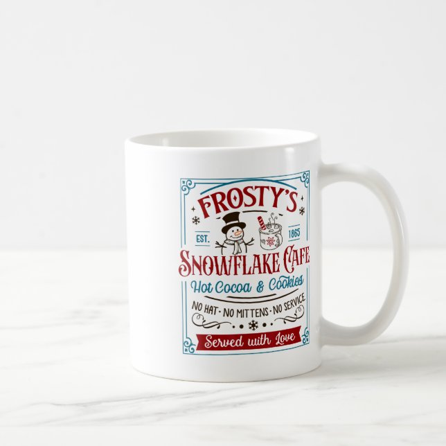Old Fashioned Frosty's Snowflake Cafe Coffee Lover Mug (Right)