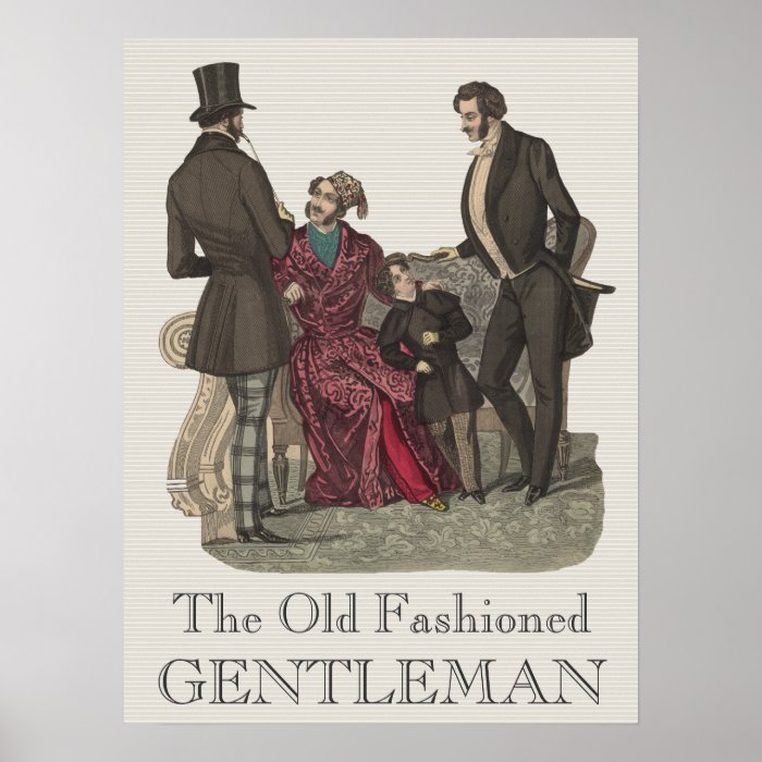 Three gentlemen and a boy model the fashions of the Biedermeier period