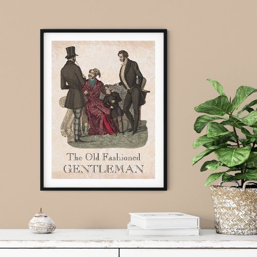 Old Fashioned Gentlemen Biedermeier Period Poster