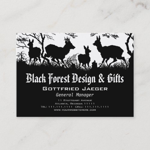 Old Fashioned Germanic Style Business Card _ Deer