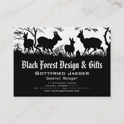 Customizable Old Fashioned Germanic Style Business Card - Deer