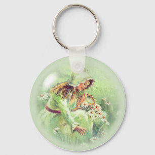 OLD FASHIONED GIRL by SHARON SHARPE Keychain