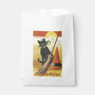 Old-fashioned Halloween, Black cat Favor Bag