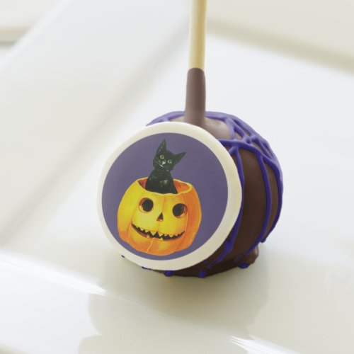 Old_fashioned Halloween Black cat on Pumpkin Cake Pops