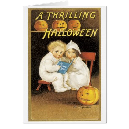 Old-fashioned Halloween, Boy & Girl Card