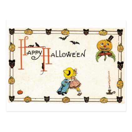 Old-fashioned Halloween, Couple Postcard