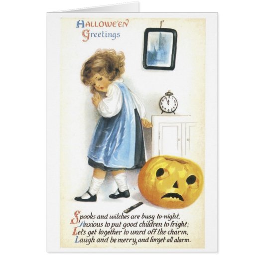 Old-fashioned Halloween, Girl Cards (Front)