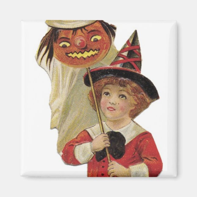 Old Fashioned Halloween Girl Magnet (Front)