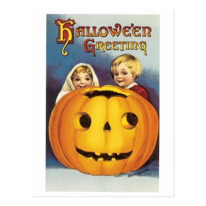 Old-fashioned Halloween, Jack-o'-lantern Postcard