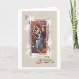 Old-fashioned Halloween, Lady with a Hand mirror Card