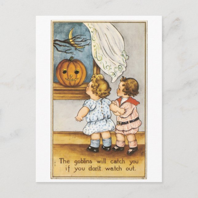 Old-fashioned Halloween Postcard (Front)