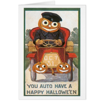 Old-fashioned Halloween, Pumpkin driver Card