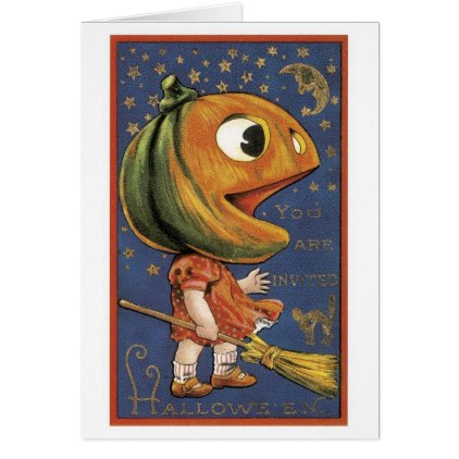 Old-fashioned Halloween, Pumpkin girl Card