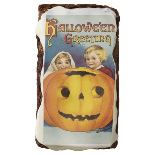 Old_fashioned Halloween Pumpkin jack_o_lantern Chocolate Brownie