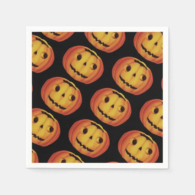 Old-fashioned Halloween, Pumpkin (jack-o'-lantern) Napkins (Front)