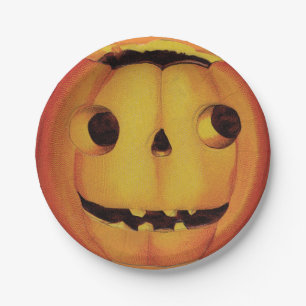 Old-fashioned Halloween, Pumpkin (jack-o'-lantern) Paper Plates