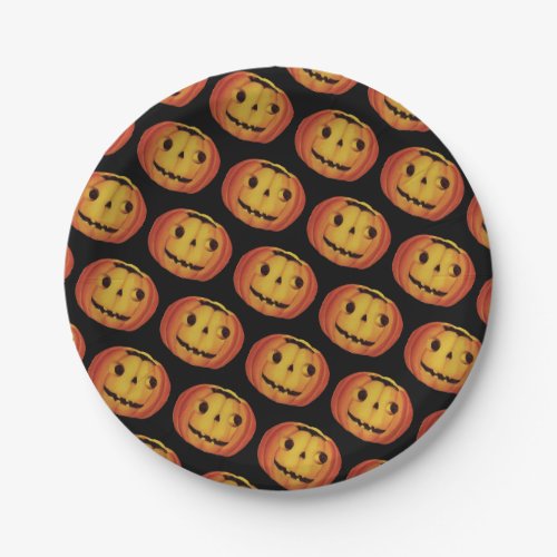 Old_fashioned Halloween Pumpkin jack_o_lantern Paper Plates