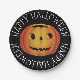 Old-fashioned Halloween, Pumpkin (jack-o'-lantern) Paper Plates