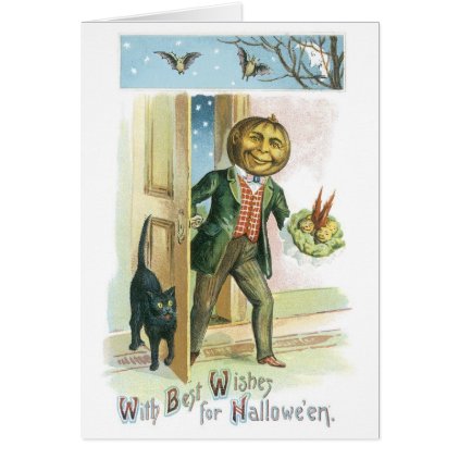 Old-fashioned Halloween, Pumpkin man Card