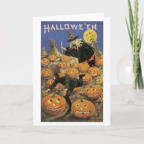 Old_fashioned Halloween Witch Card